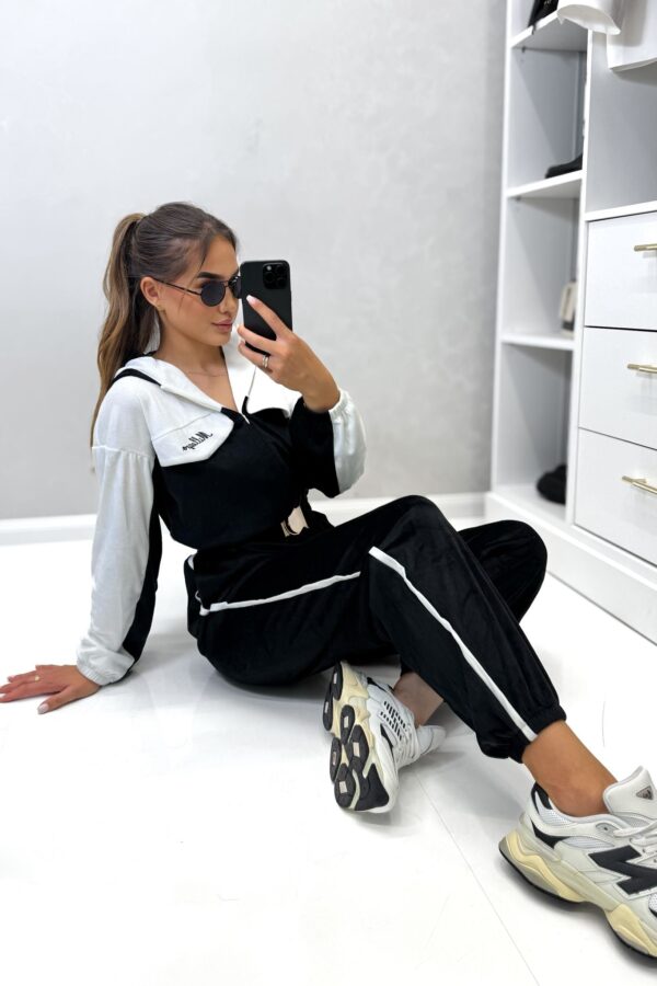 Kombinezon welurowy / czarny