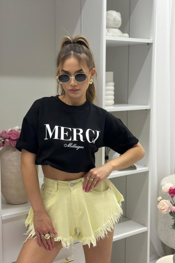 T-shirt MERCI / czarny