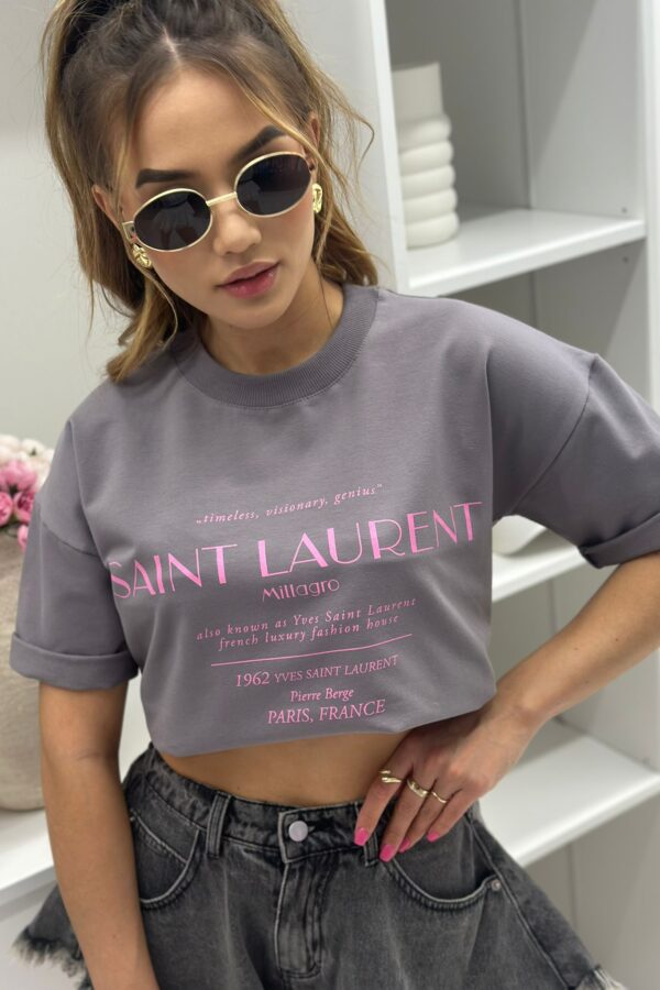 T-shirt Saint Laurent / szary