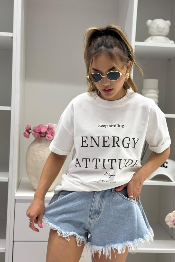 T-shirt Energy Attitude / biały