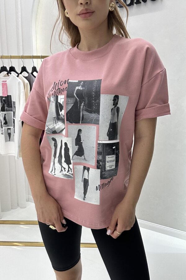 T-shirt Fashion clothes / Pudrowy róż