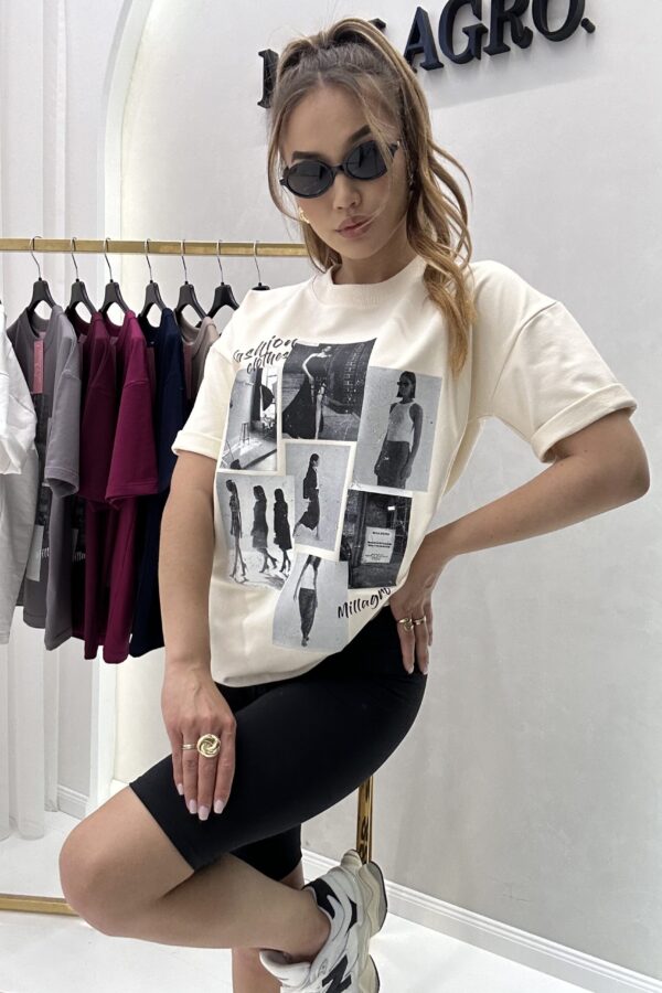 T-shirt Fashion clothes / vaniliowy