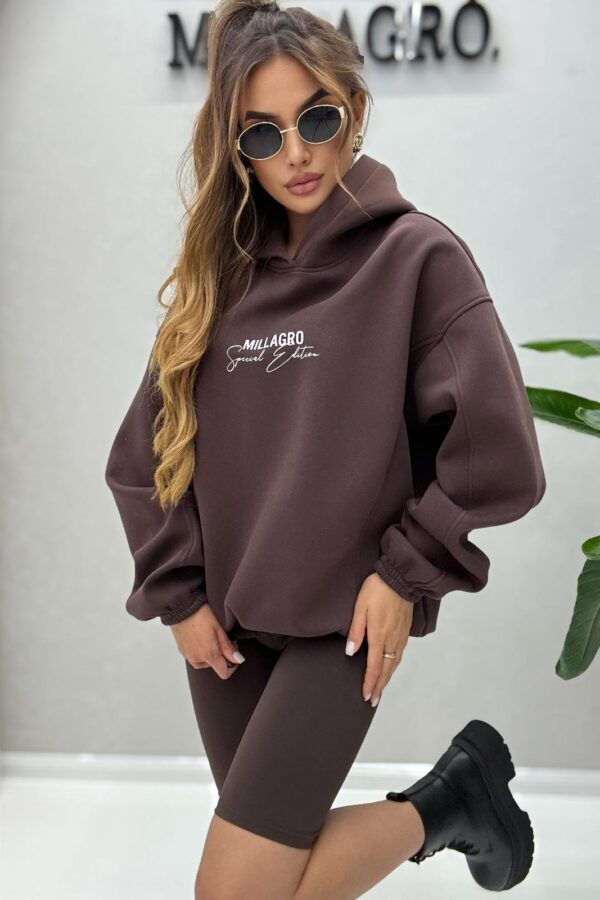 Bluza Millagro Special Edition / czekoladowa - biały napis