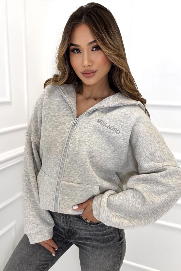 Bluza rozpinana Milla long / Szary melanż