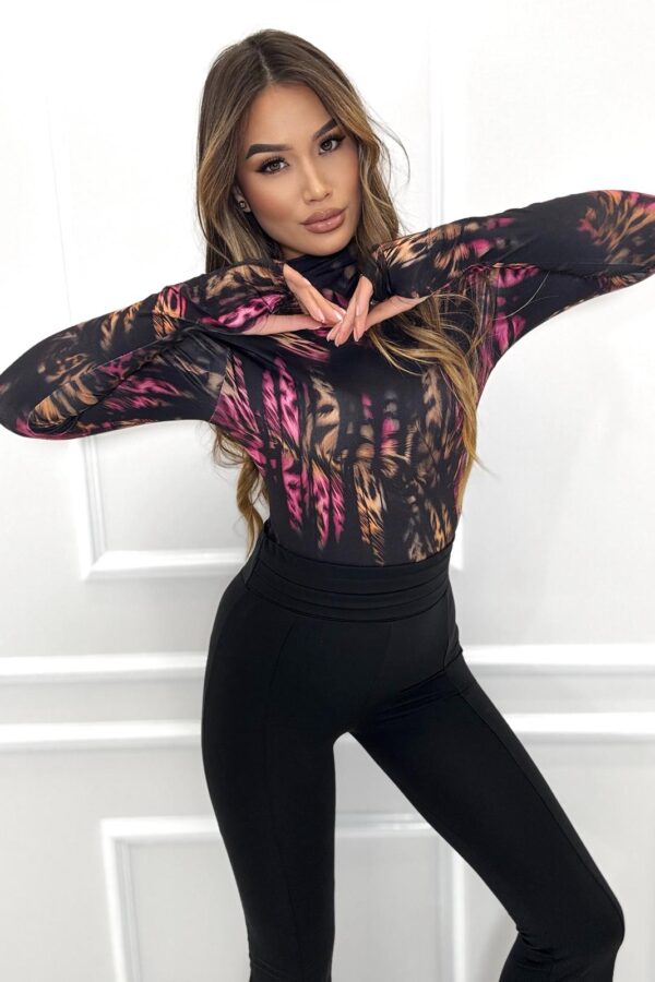 Pół golf Butter print / czarny