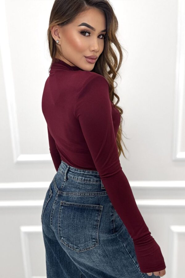 Pół golf Butter gładki / bordowy