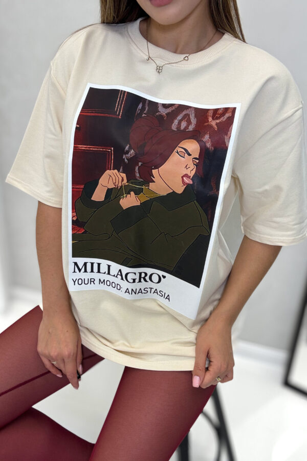 T-shirt ANASTASIA / kokosowy