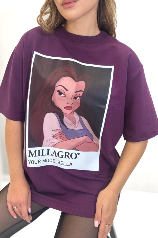 T-shirt BELLA / śliwkowy