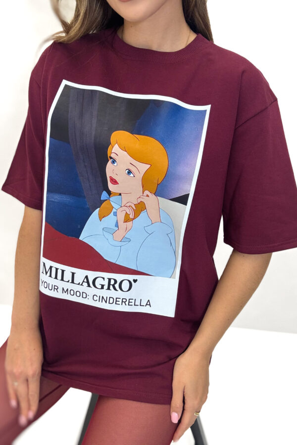 T-shirt CINDERELLA / bordowy