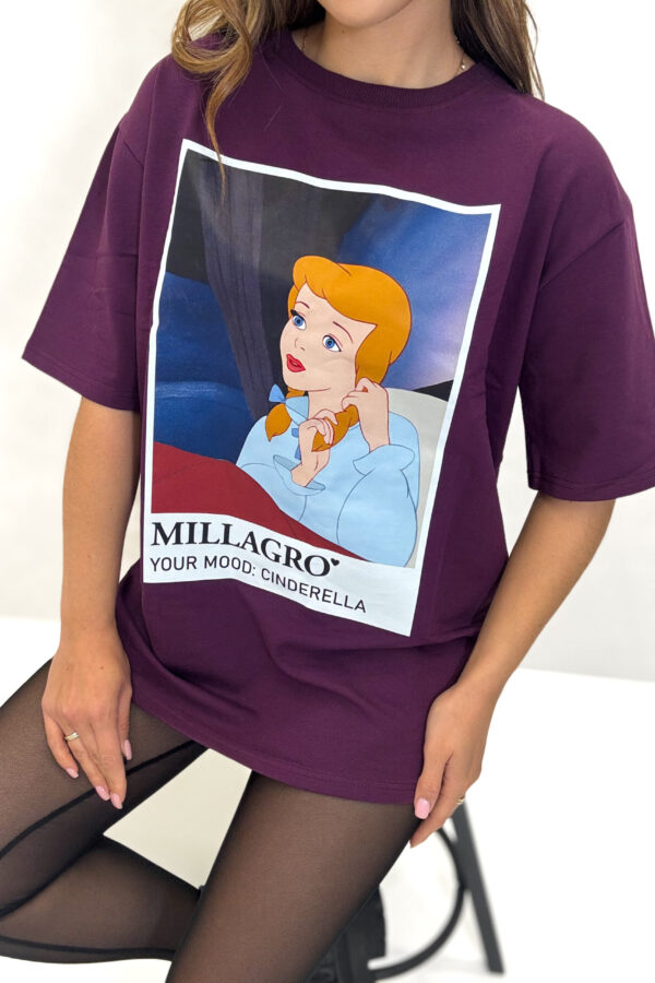 T-shirt CINDERELLA / śliwkowy
