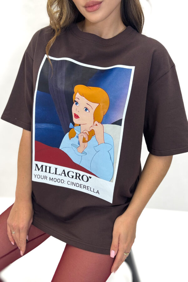 T-shirt CINDERELLA / czekoladowy