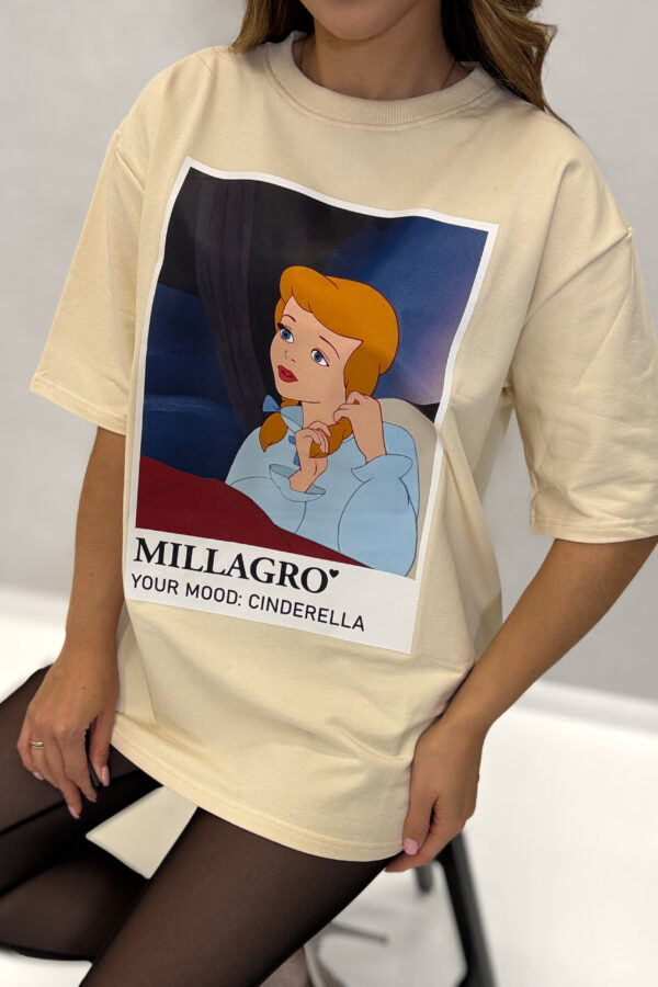 T-shirt CINDERELLA / kokosowy