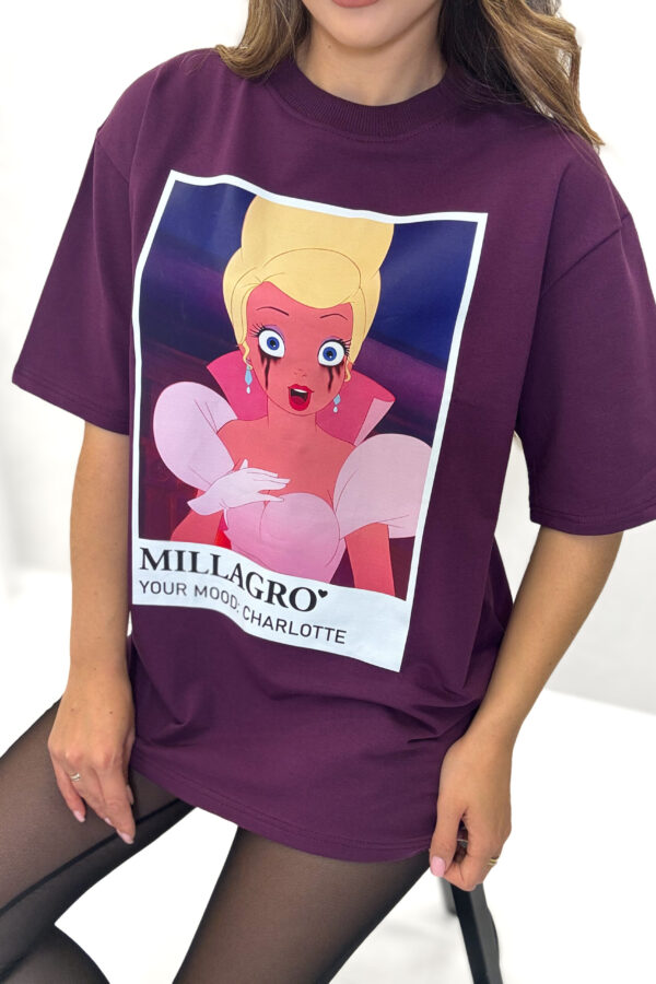 T-shirt CHARLOTTE / śliwkowy