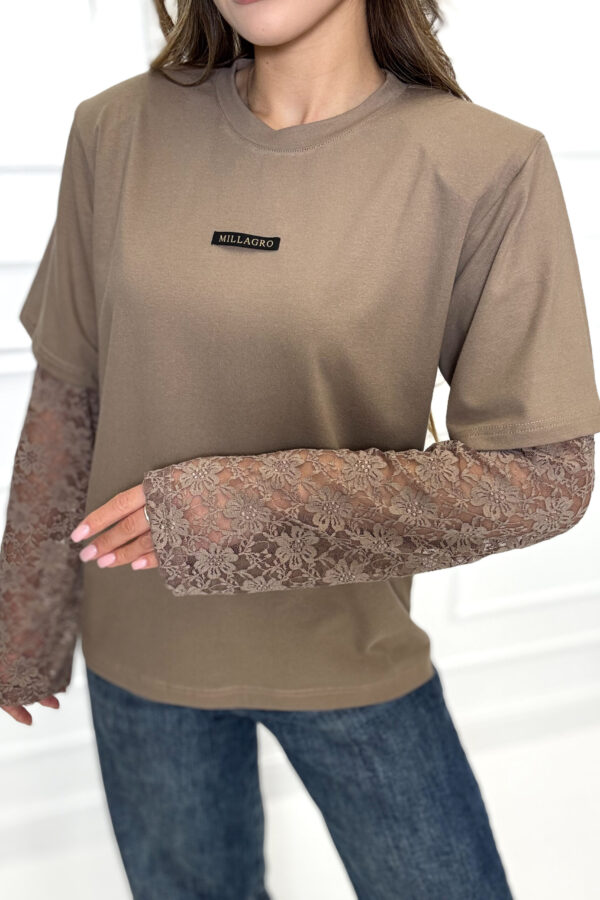 T-shirt ADELE koronka / fango