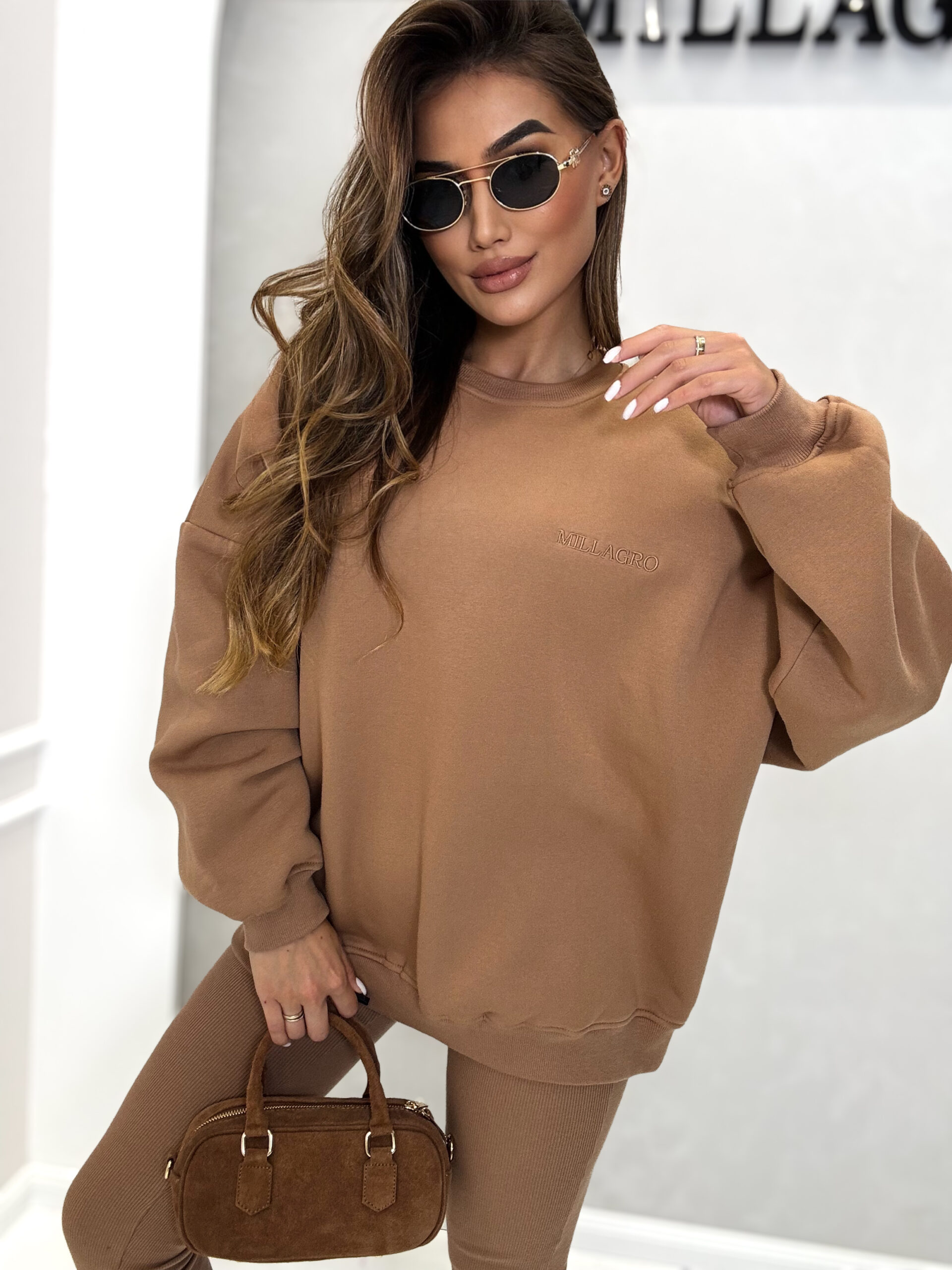 Dres Millagro Casual Set prążek / camel