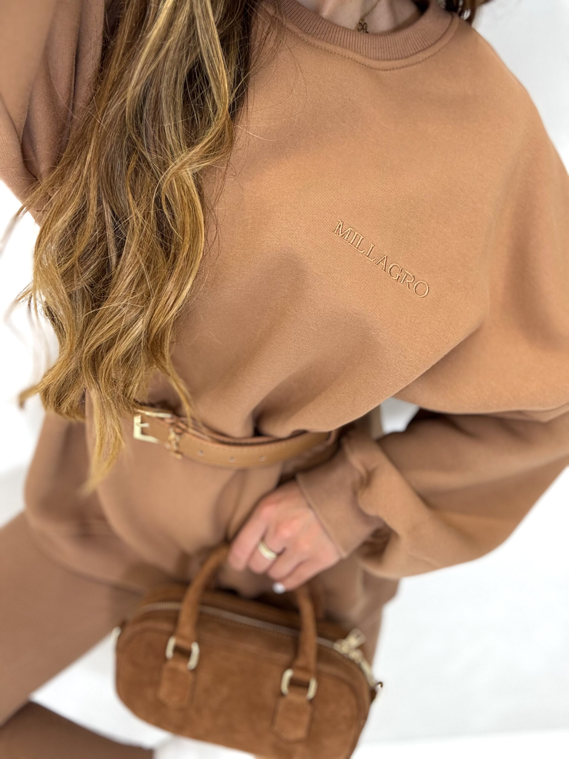 Dres Millagro Casual Set prążek / camel - obrazek 4