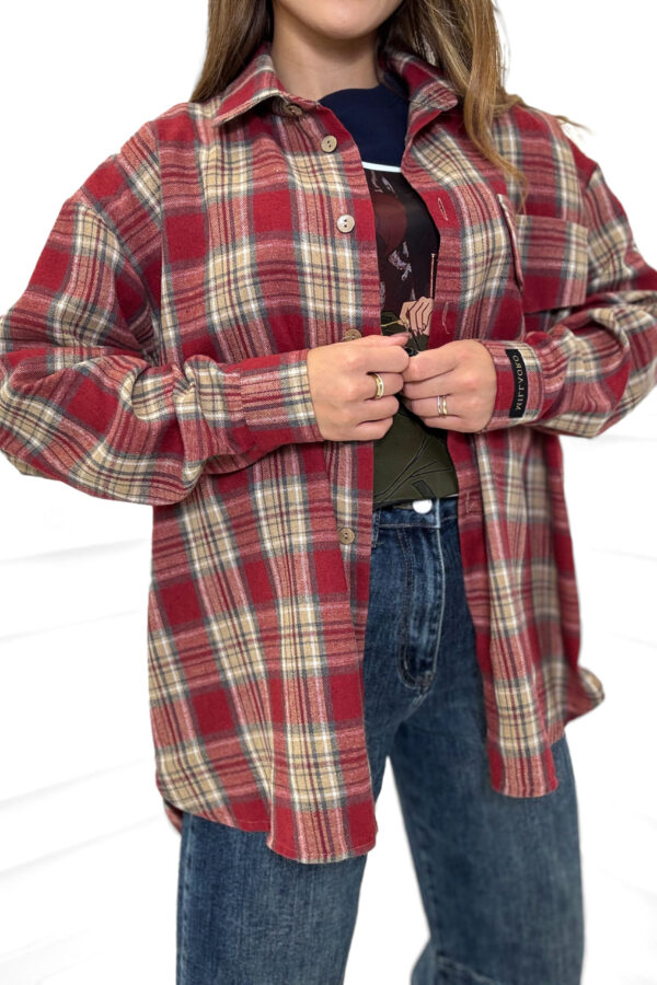 Koszula MILLAGRO w kratę / jaskrawa czerwień