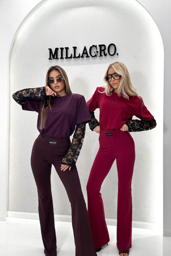 T-shirt ADELE koronka / fioletowy